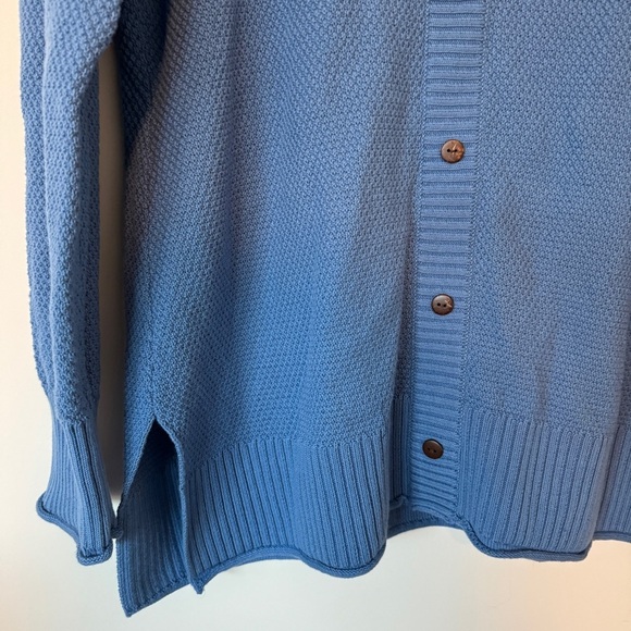 Soft Surroundings NWT Blue Sweater M Medium Marin Back Button Sweater - Picture 10 of 10